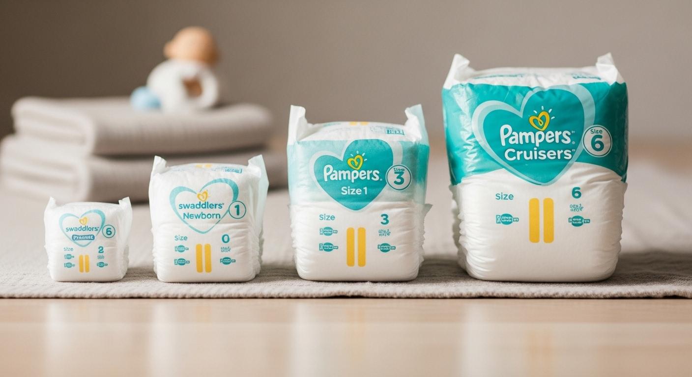 팸퍼스 기저귀 단계