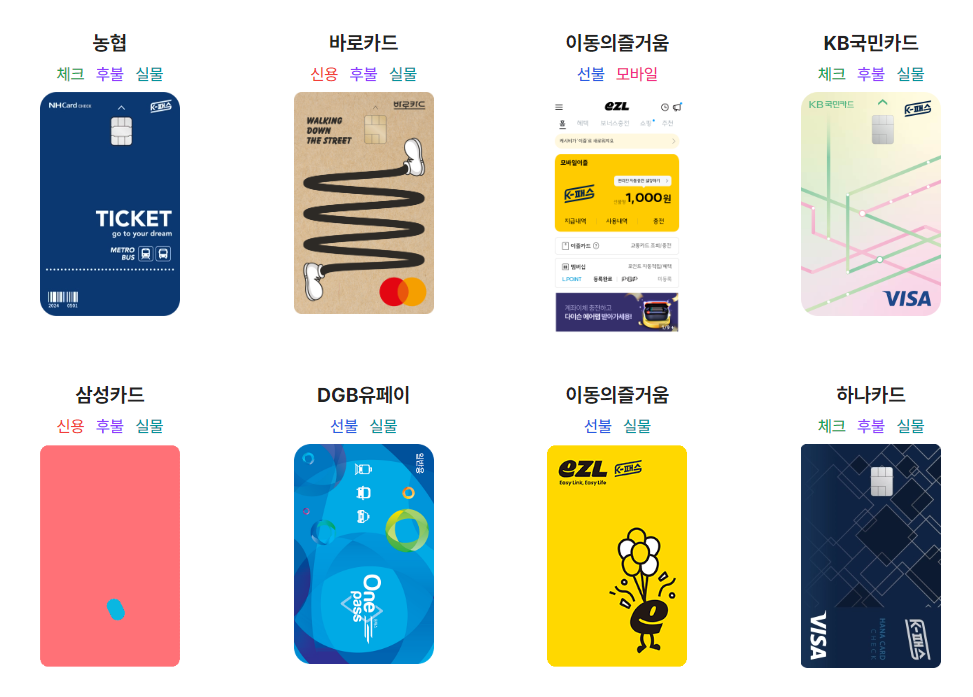 k패스 교통카드 신청 혜택 카드종류