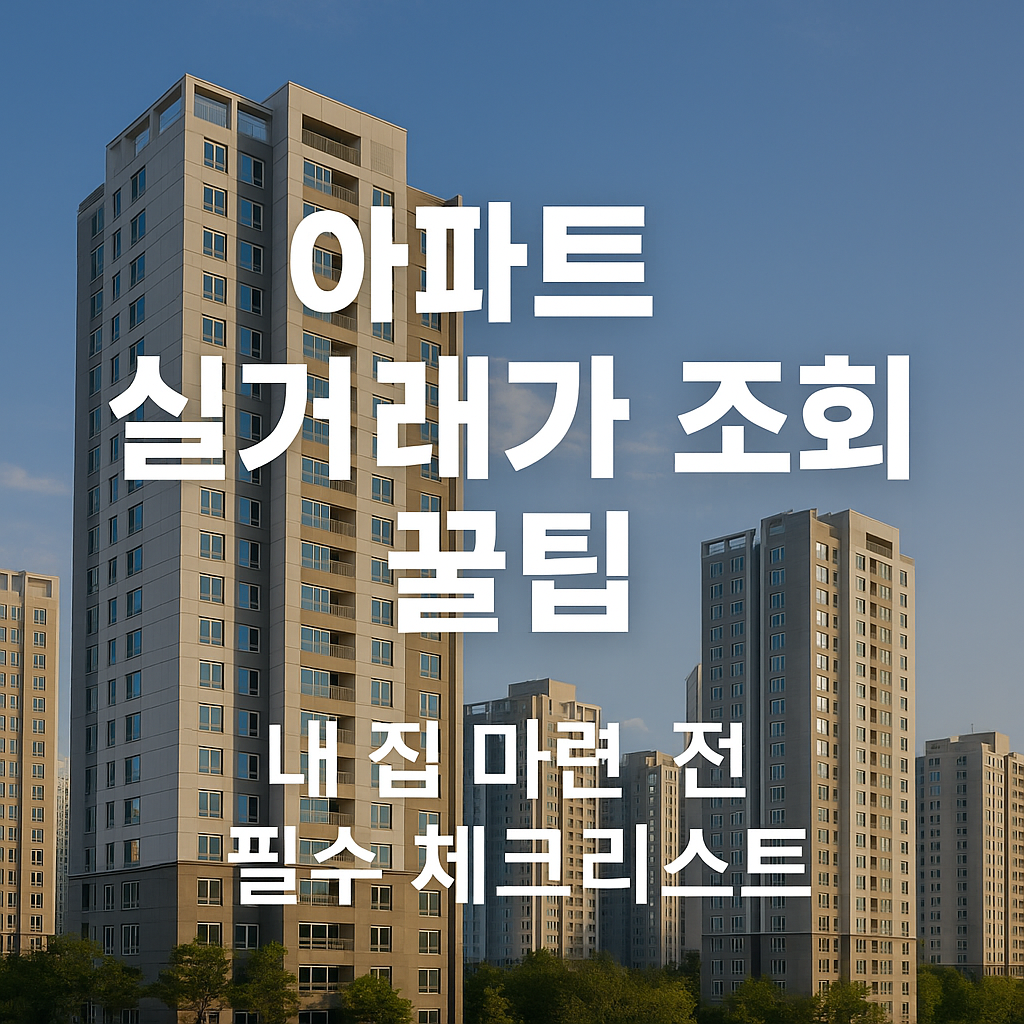 아파트 실거래가 조회 방법