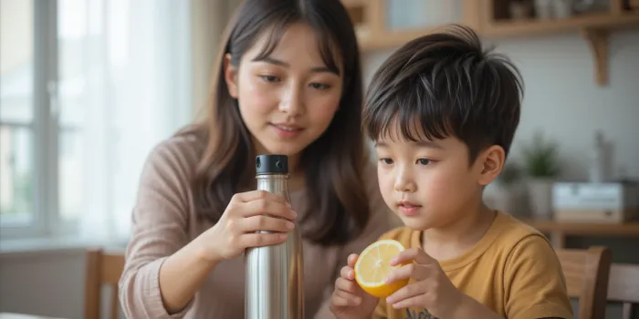 물병 녹제거 교육을 하는 모습