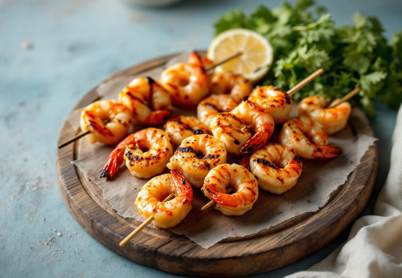 닭꼬치, 새우꼬치 등을 오븐이나