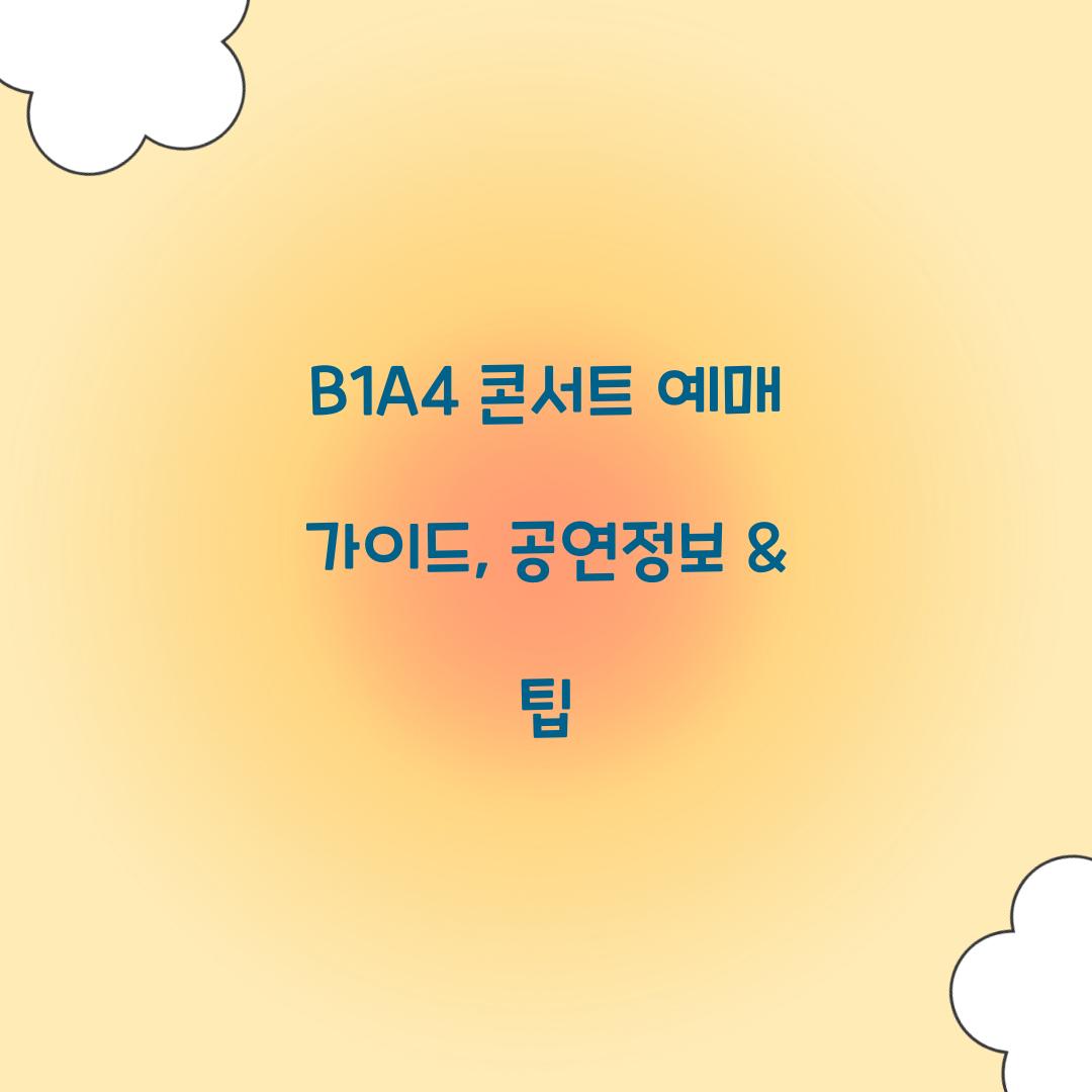 B1A4 콘서트 예매