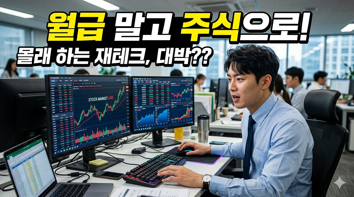 몰래 단타 주식하는모습