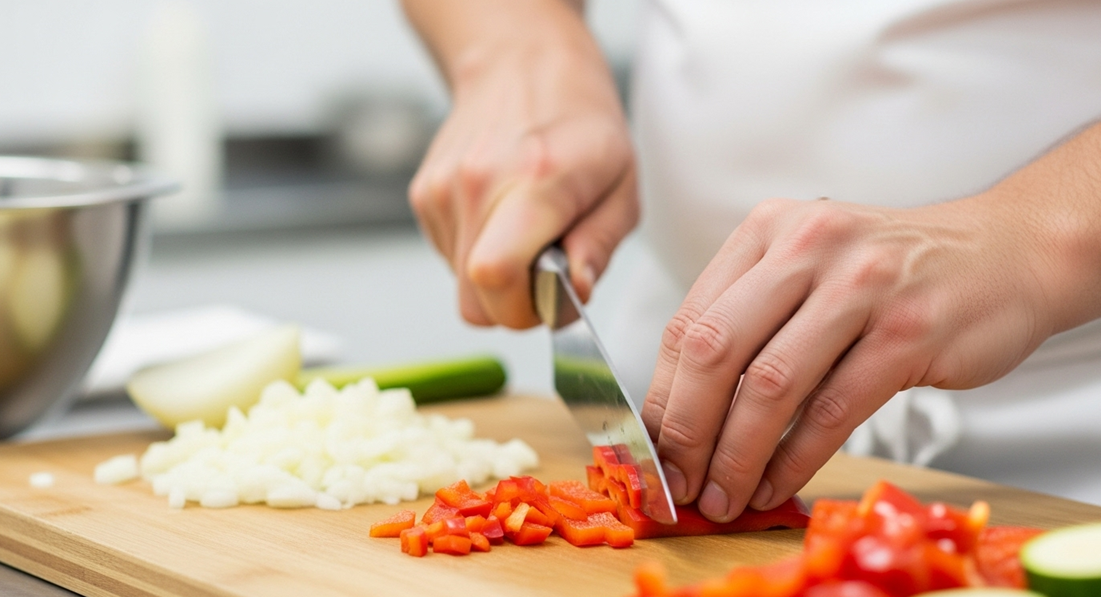 국비지원 학원, 실습하는 수강생의 손을 클로즈업한 사진