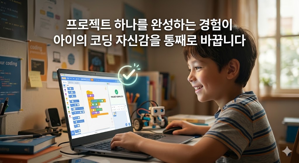 프로젝트 하나를 완성하는 경험이 아이의 코딩 자신감을 통째로 바꿉니다