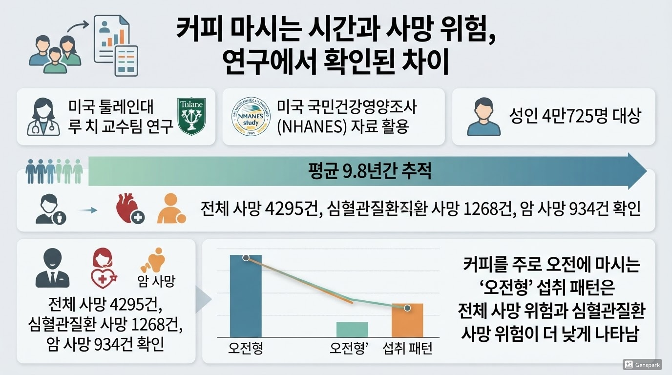 커피 마시는 시간과 사망 위험, 연구에서 확인된 차이