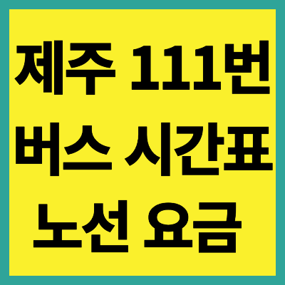 제주 111번 버스 시간표