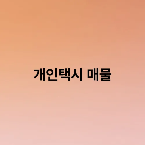 개인택시 매물