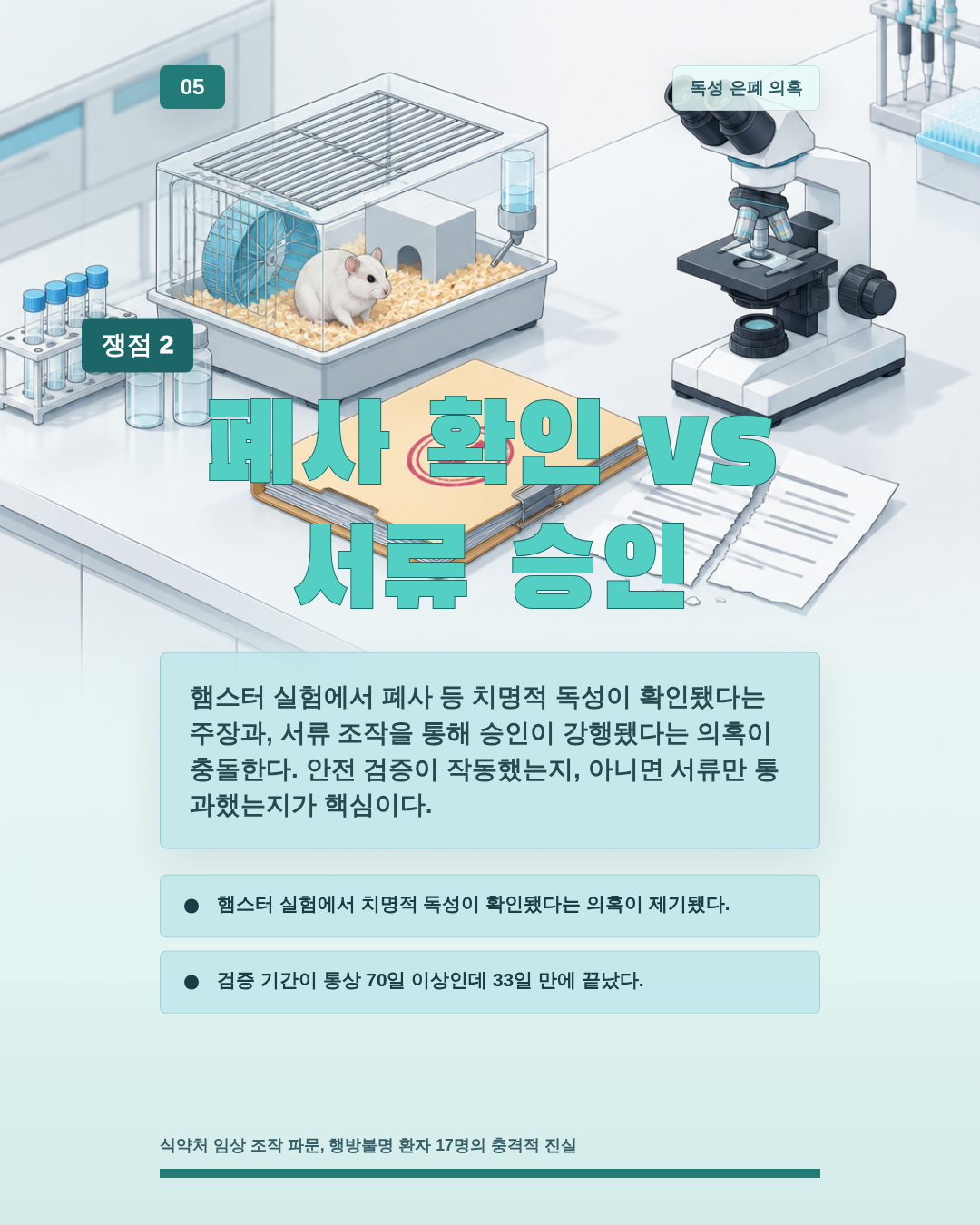 폐사 확인 vs 서류 승인