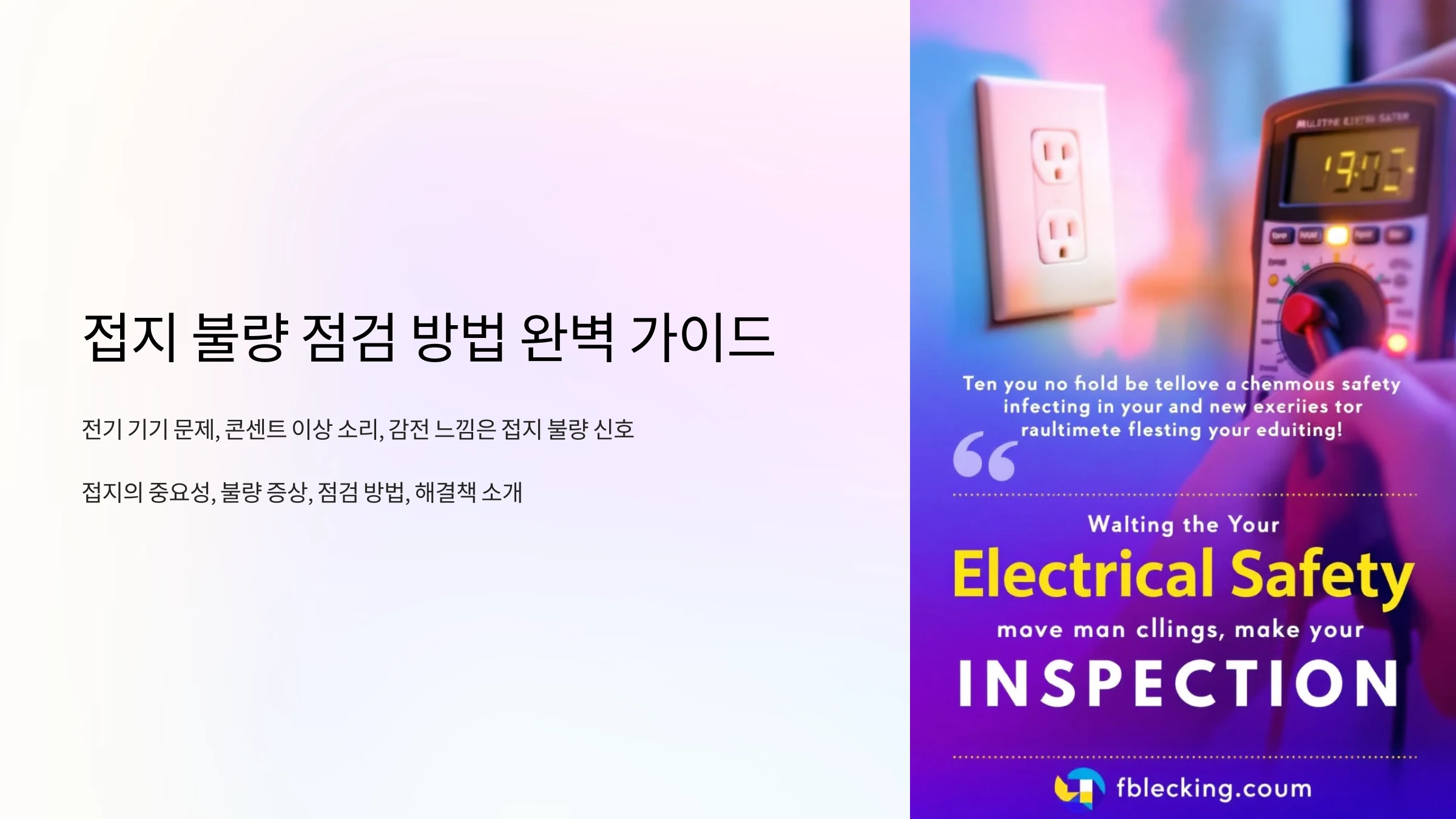 접지 불량 점검 방법