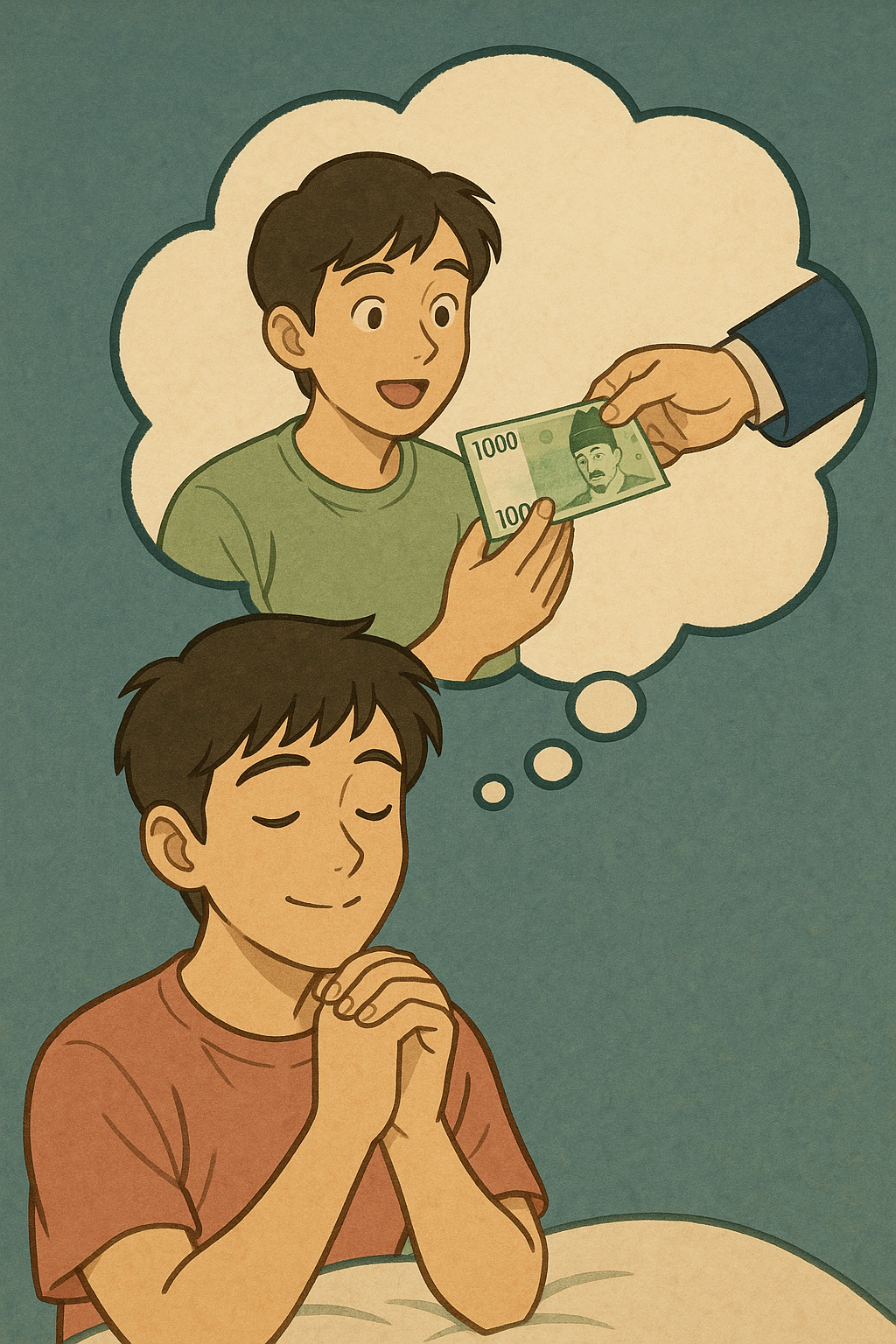 꿈속에서 꿈으로 돈을 받는 꿈