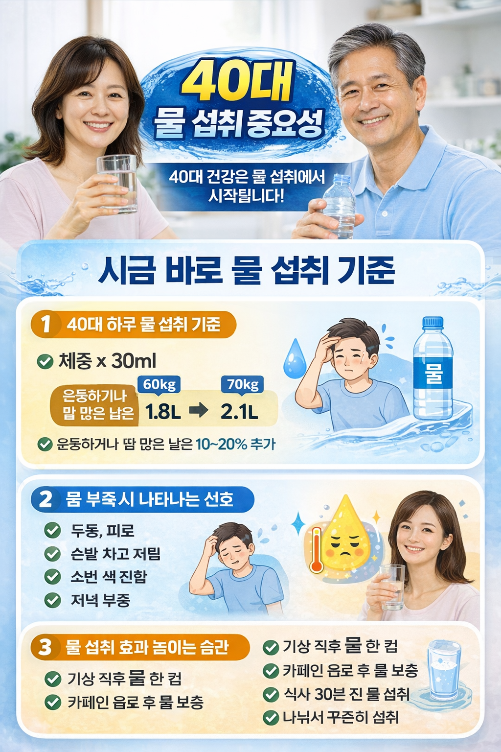 40대 물 섭취 중요성
