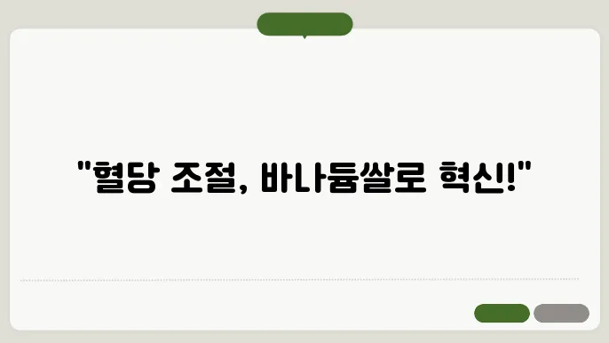 혈당케어를 위한 완벽한 선택, 바나듐쌀