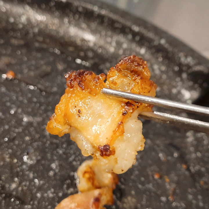 해성막창 잘 구워진 대창의 모습