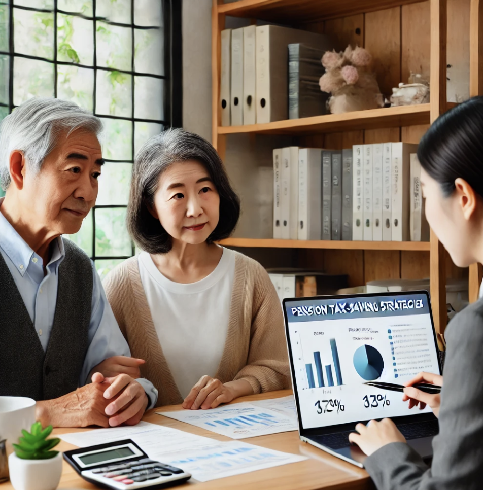 연금 관련 서류를 보며 재정을 계획하는 모습