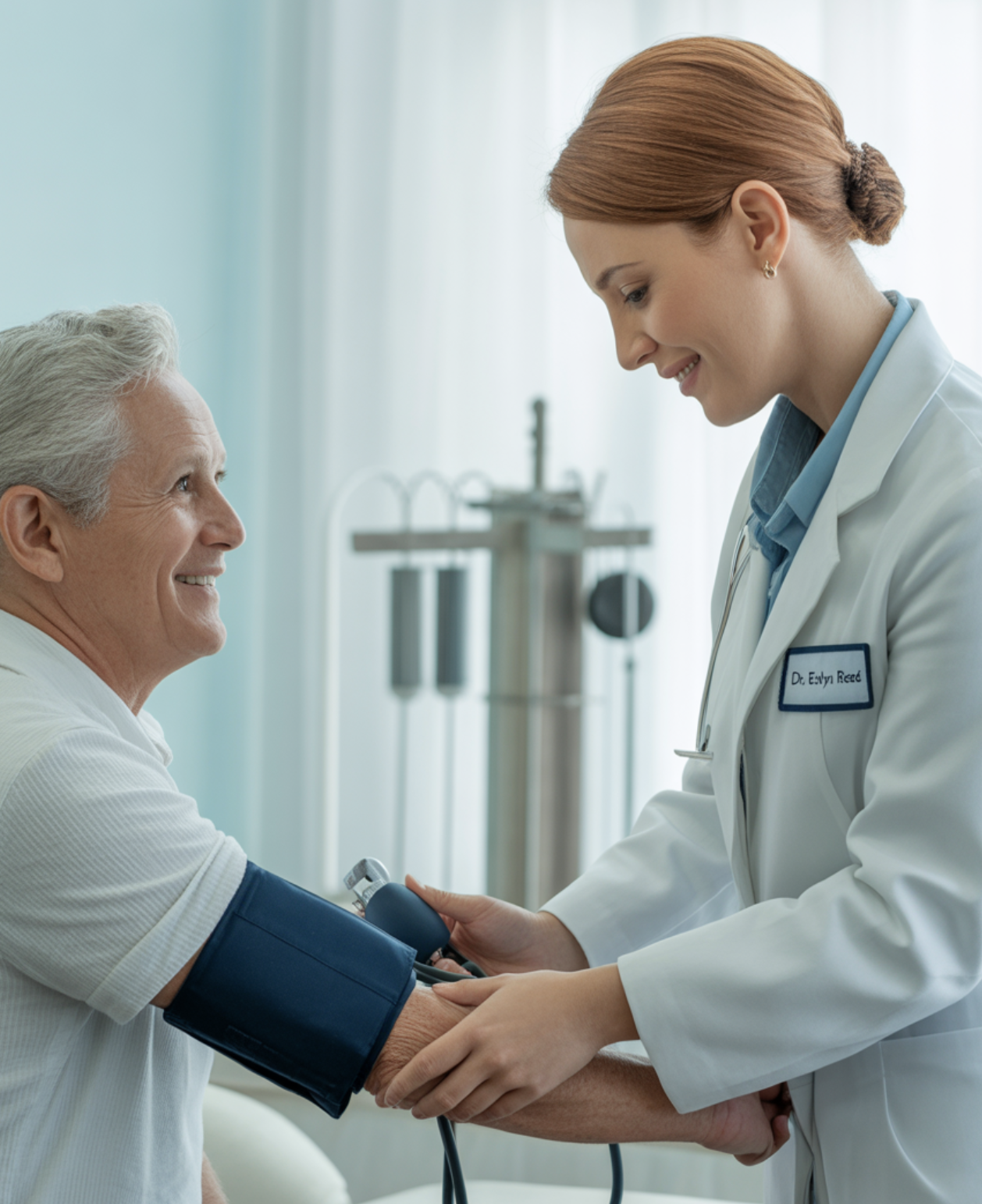 커프의 위치, 심장과 같은 높이로