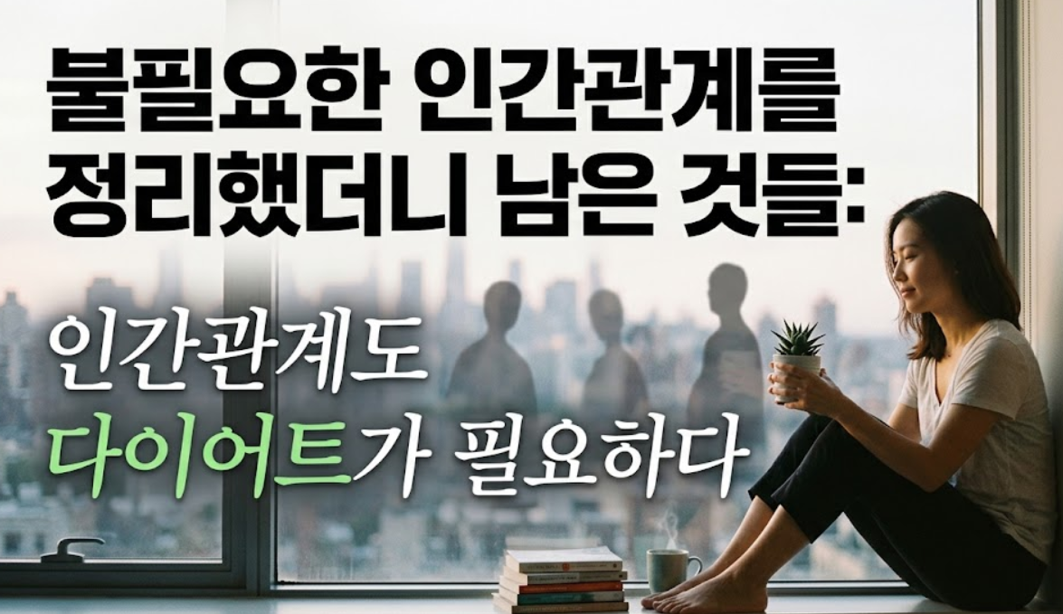 불필요한 인간관계정리,,남은 인간관계도 다이어트가 필요하다