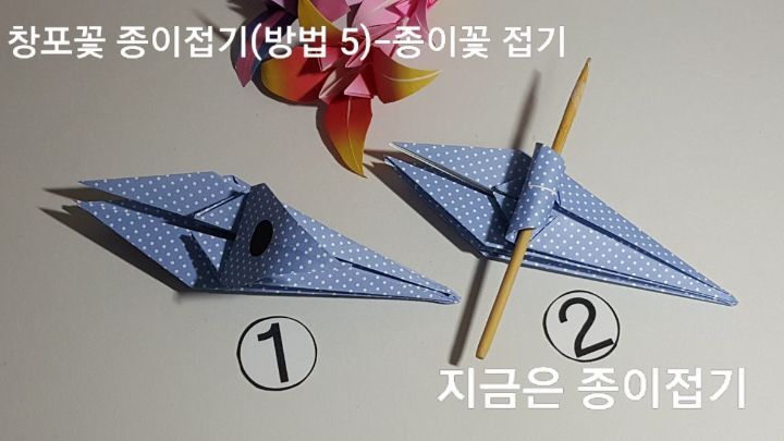 창포꽃 접기 방법 5의 설명에 대한 모양입니다.