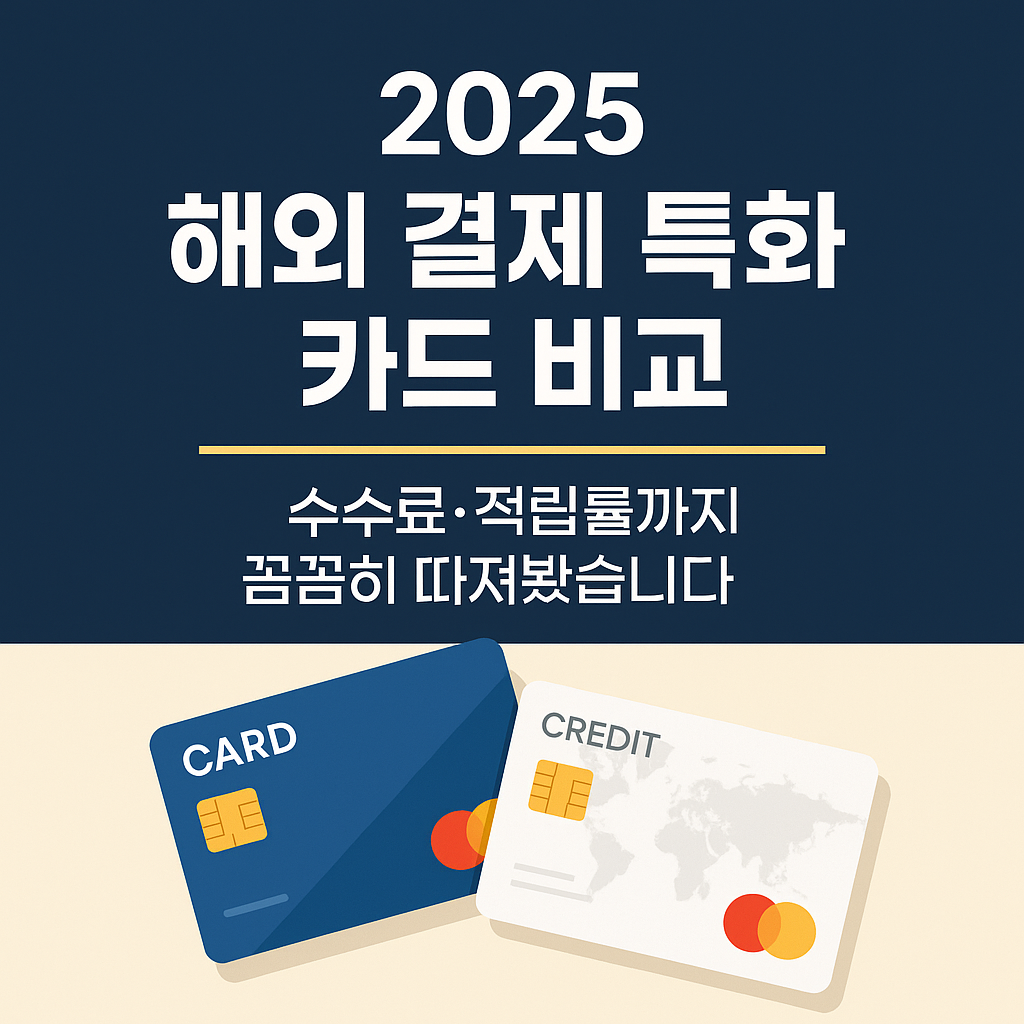 2025 해외 결제 특화 카드 비교 – 수수료·적립률까지 꼼꼼히 따져봤습니다