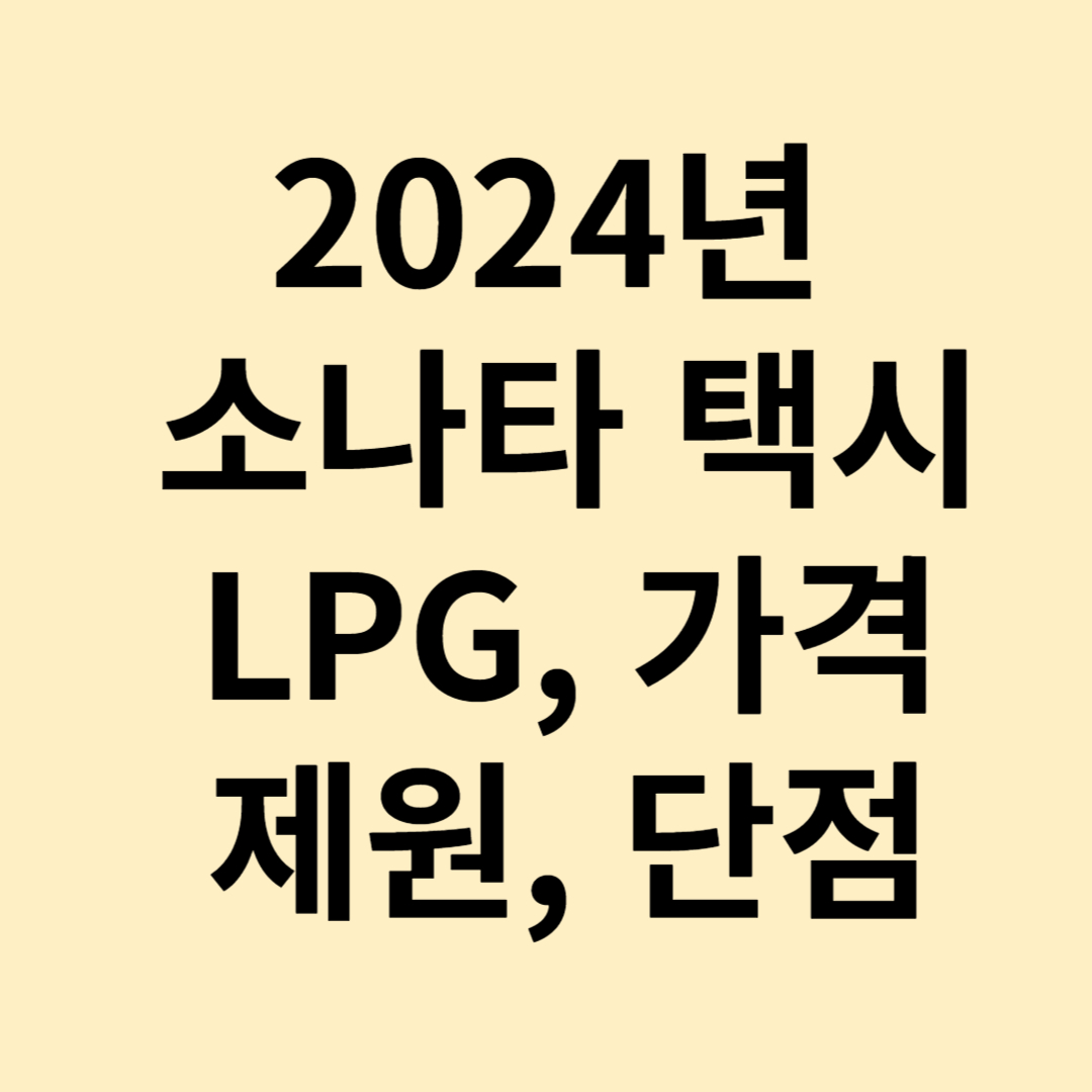 2024년 소나타 택시 가격