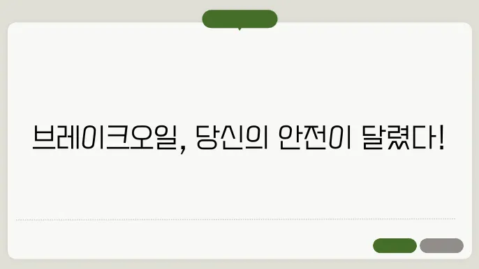 브레이크오일 교환비용