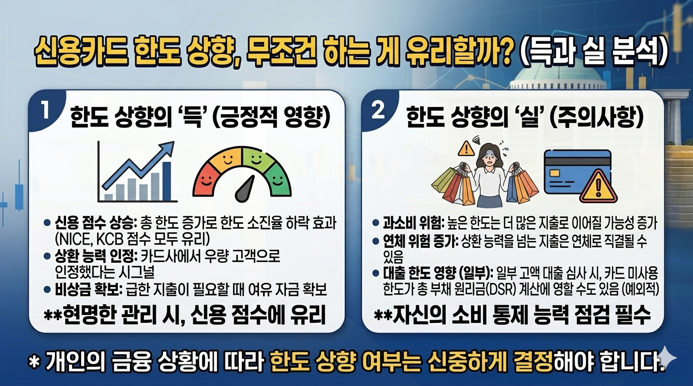 신용카드 한도 상향, 무조건 하는게 유리힐까? (득과 실 분석)