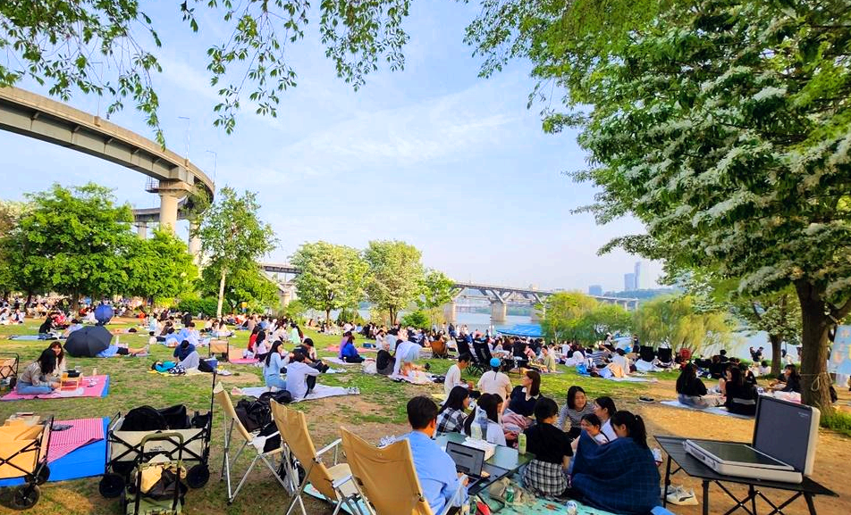 뚝섬한강공원 나들이객