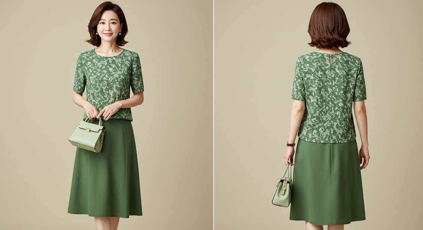 중년여성 봄 데일리룩