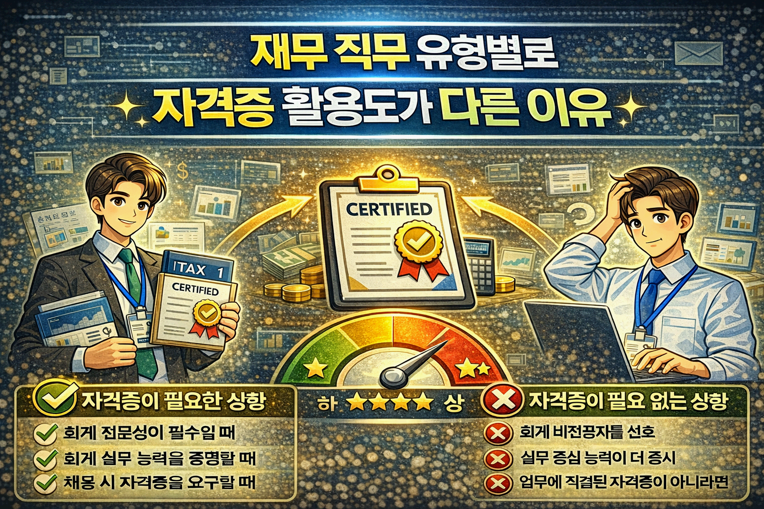 재무 직무 유형별로 자격증 활용도가 다른 이유