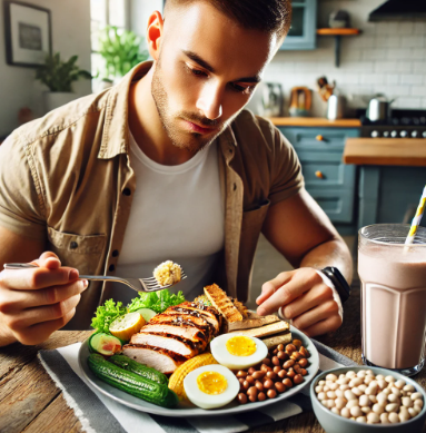 단백질 섭취하는 모습