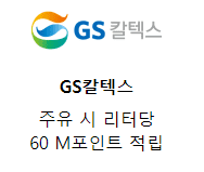 'GS칼텍스 주유 리터당 60점 적립' 문구