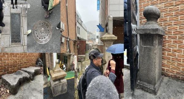 주변과 어울리지 않는 것들, 바닥에 놓인 하수도 표기 등도 알고 보니 역사의 흔적이었다. ⓒ박지영