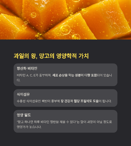 망고, 달콤함 속에 숨겨진 건강의 이점과 주의사항