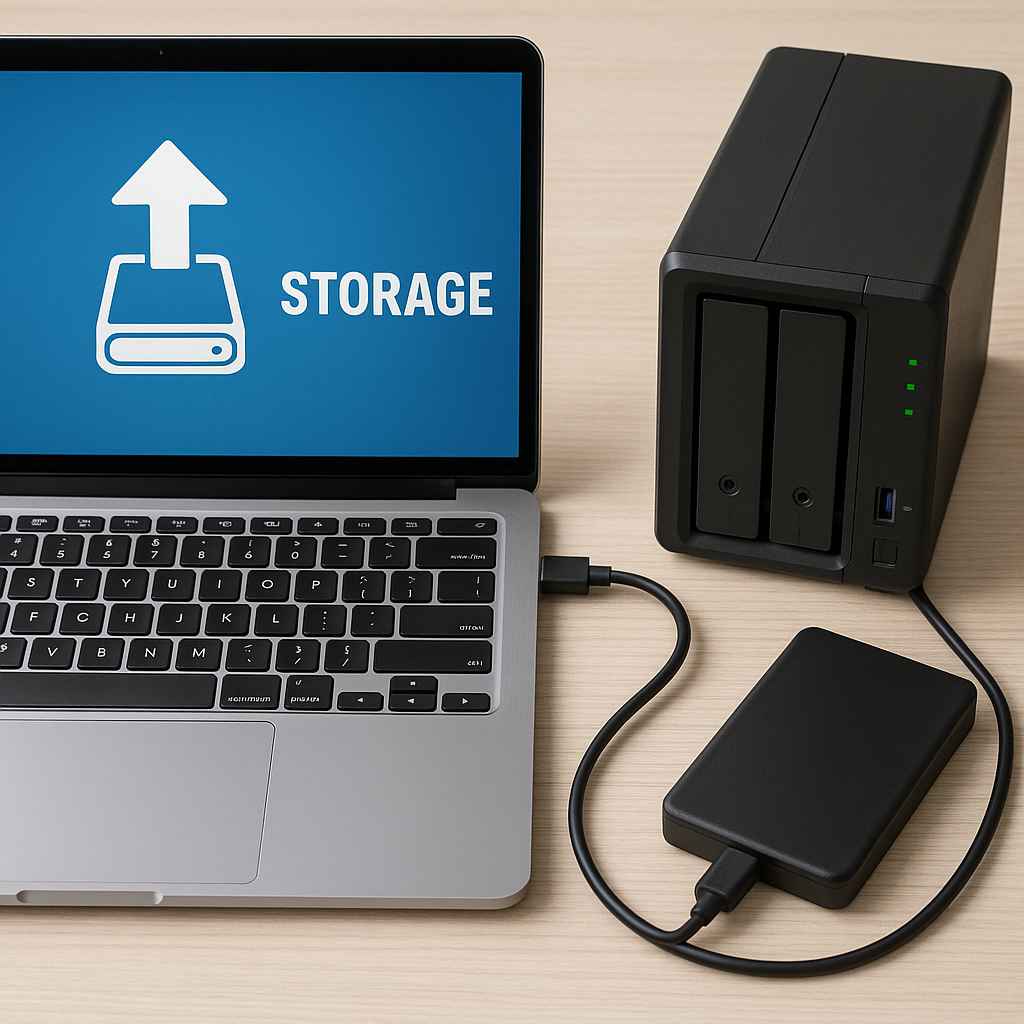 외장 드라이브나 NAS와 연동하여 노트북 용량 늘리기