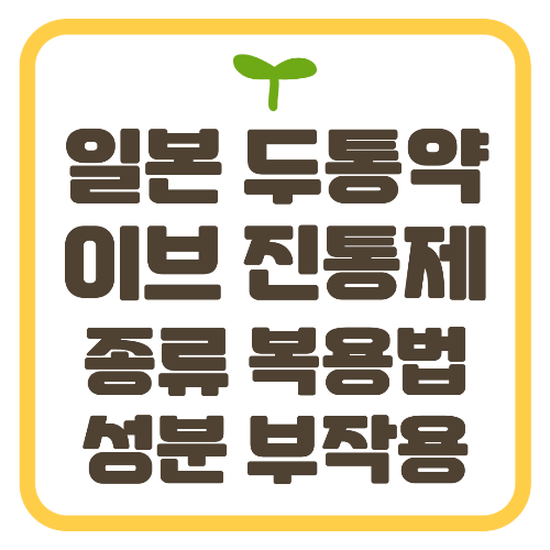 일본 두통약 이브 진통제 종류 성분 복용법 부작용