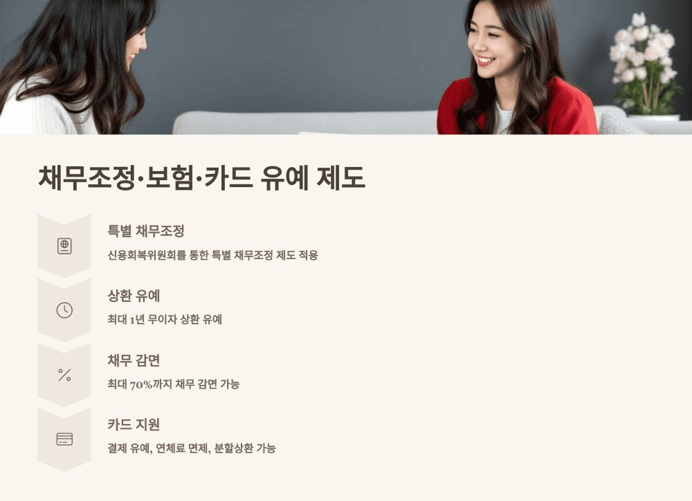 채무조정&middot;보험&middot;카드 유예 제도