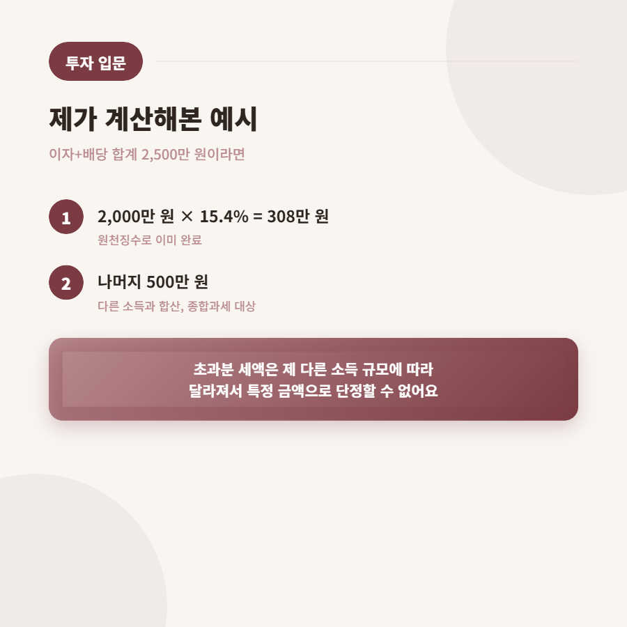배당소득세와 금융소득종합과세, 헷갈렸던 것 정리