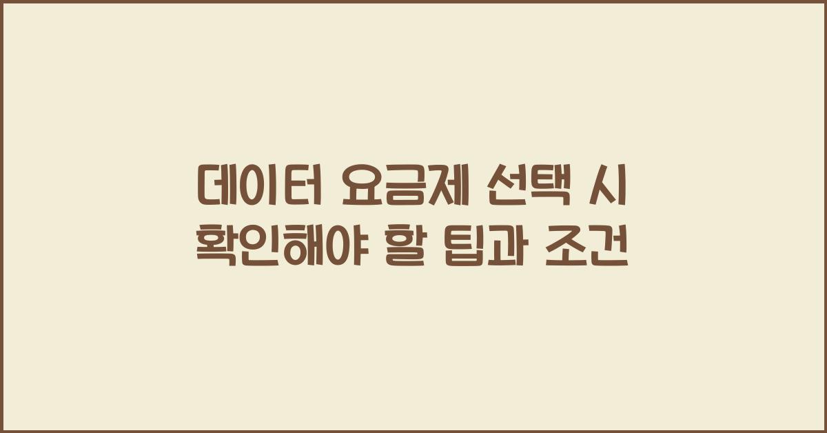 데이터 요금제