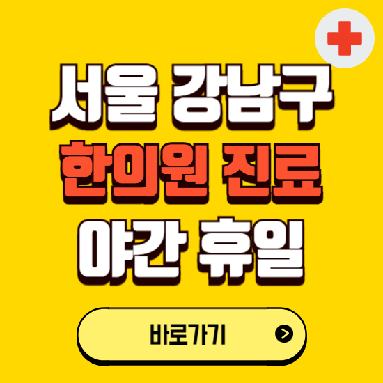 서울 강남구 야간 휴일 한의원 한방병원 찾기 ❘ 24시 일요일 주말 연휴 응급진료 추천 잘하는 곳