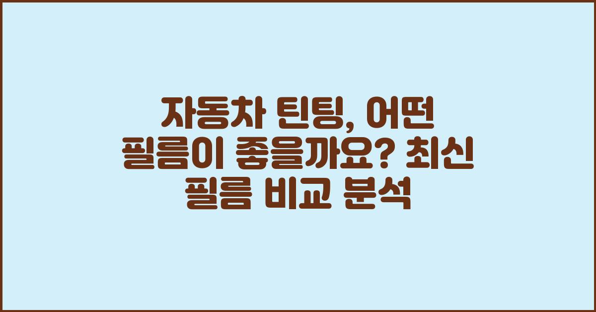 자동차 틴팅, 어떤 필름이 좋을까요?