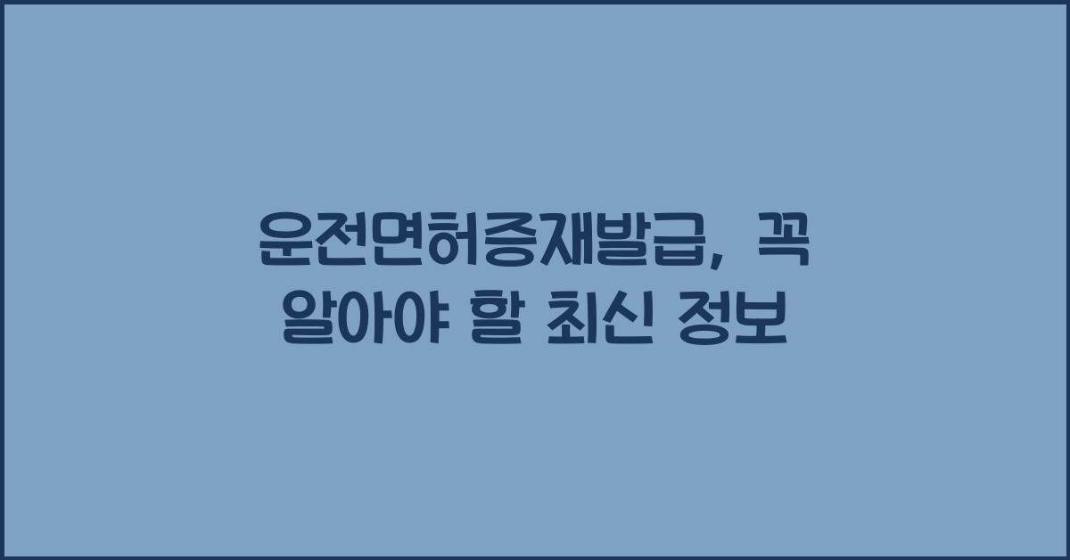 운전면허증재발급