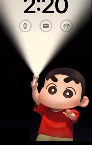 피카츄가 손전등을 들고 있는 화면