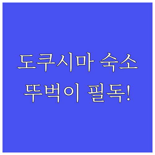 일본 도쿠시마 여행 뚜벅이 숙소 추천..
