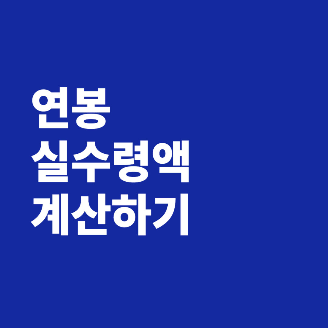 연봉 실수령액 계산하기