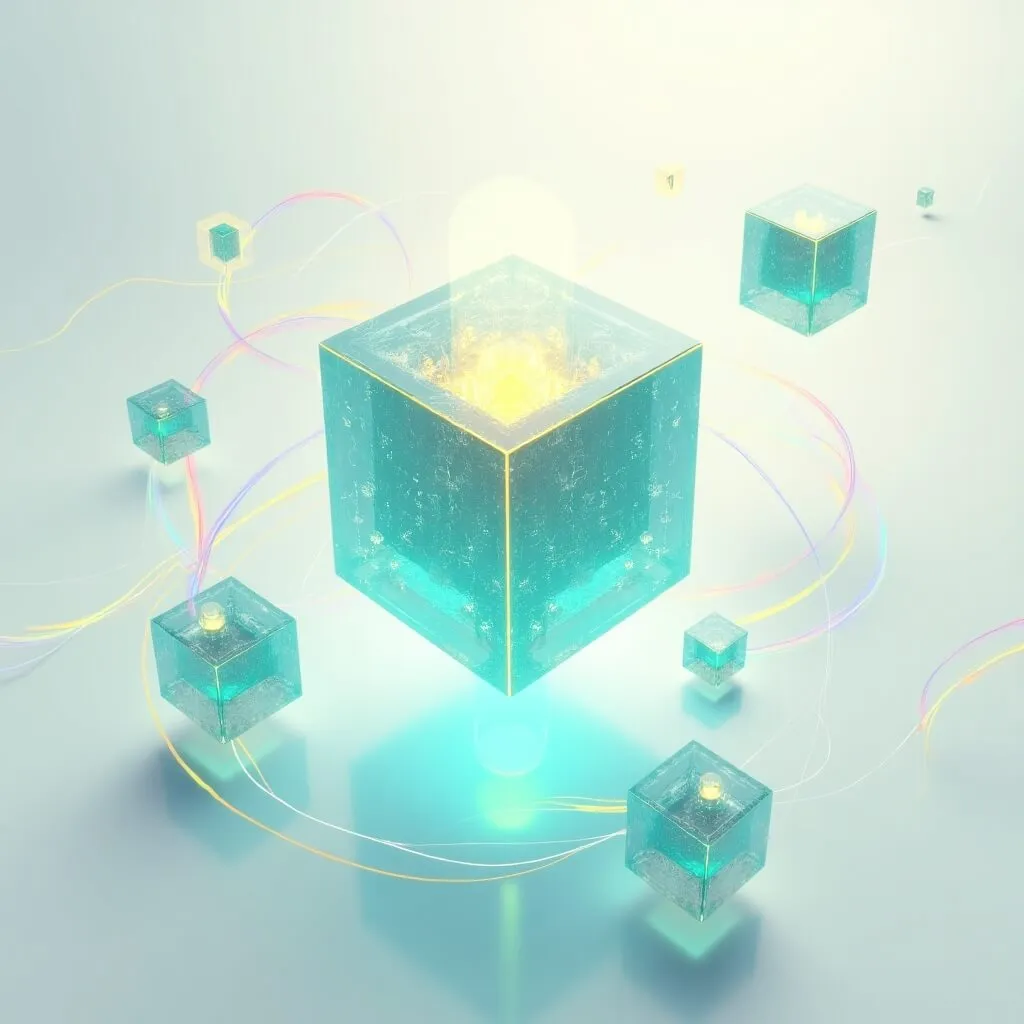 제미나이 3.0: 밝은 미래적 공간에서 중앙의 귀여운 3D 제미나이 큐브 캐릭터가 빛나는 데이터 패턴을 방사형으로 퍼뜨리고 있는 모습. 주변에는 투명한 기하학 도형들이 떠다니며, 우아한 곡선의 라이트 트레일이 흐르고 있음. 화이트 크림 배경에 부드러운 네온 시안과 민트 컬러의 빛 효과, 홀로그래픽 무지개 반사가 어우러져 제미나이 3.0의 압도적인 코딩 능력과 WebDev Arena 1위 성과를 시각적으로 표현함 (Gemini 3.0 coding ability data flow visualization bright futuristic)