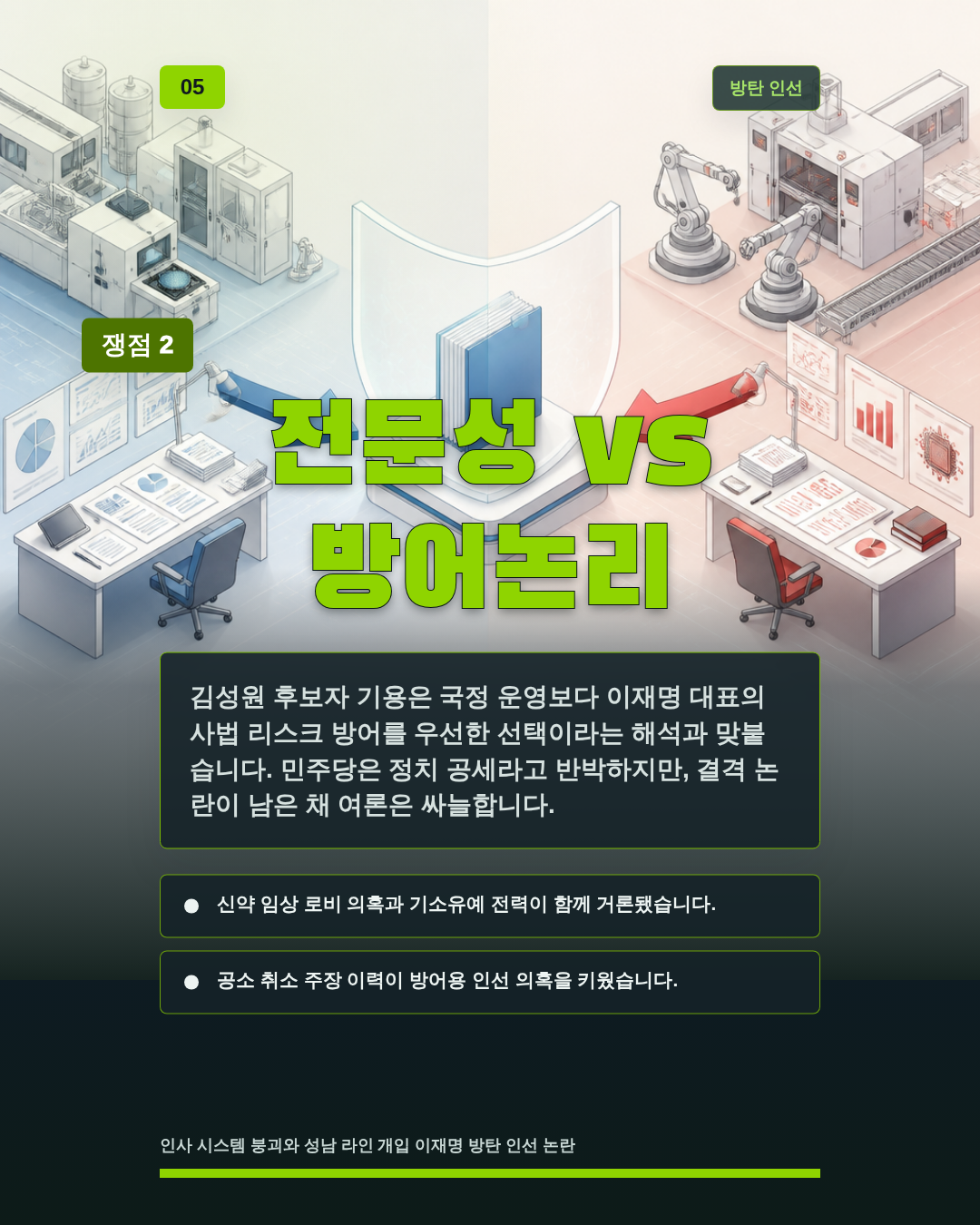 전문성 vs 방어논리