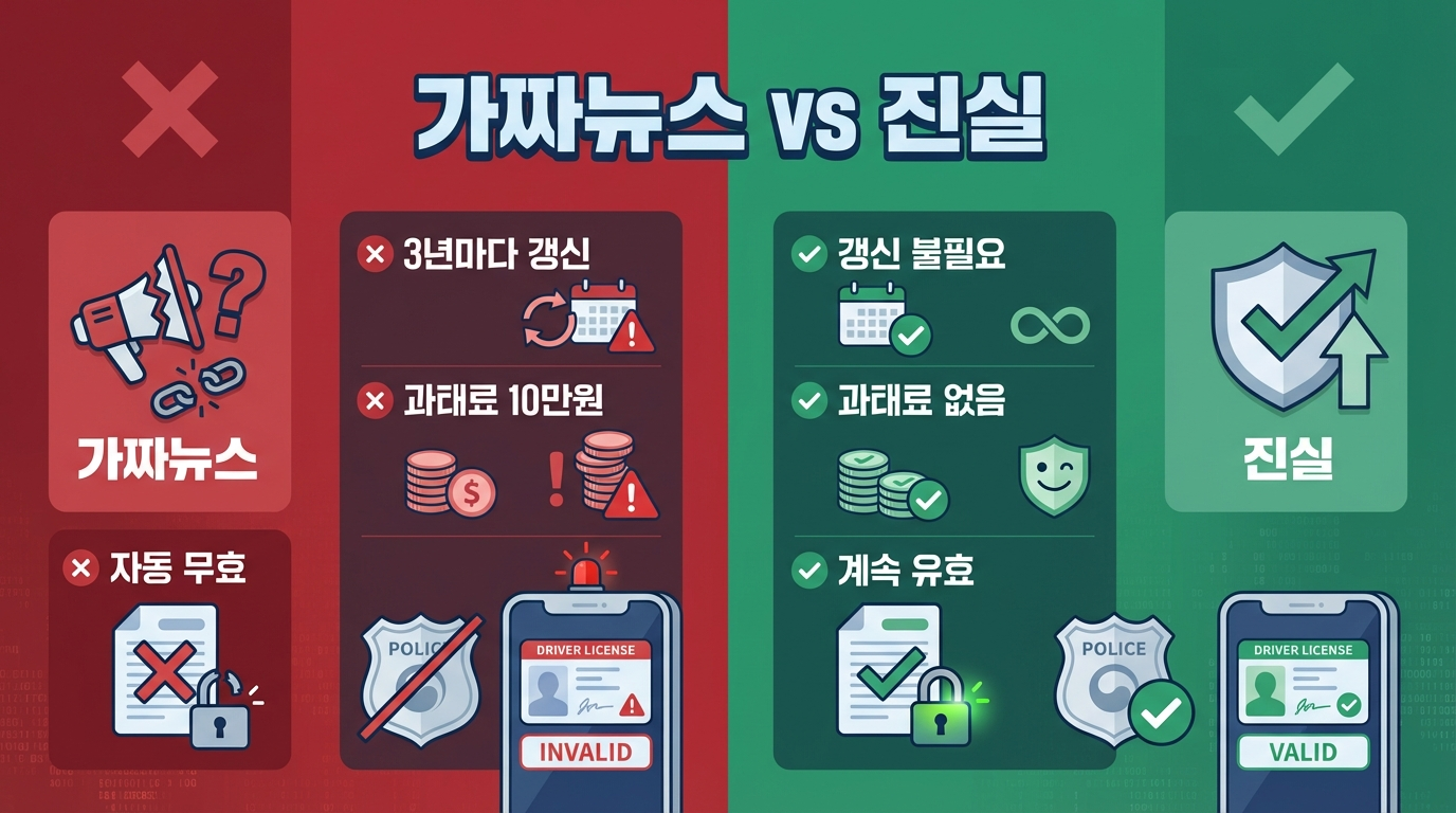 가짜뉴스 vs 진실 비교 이미지