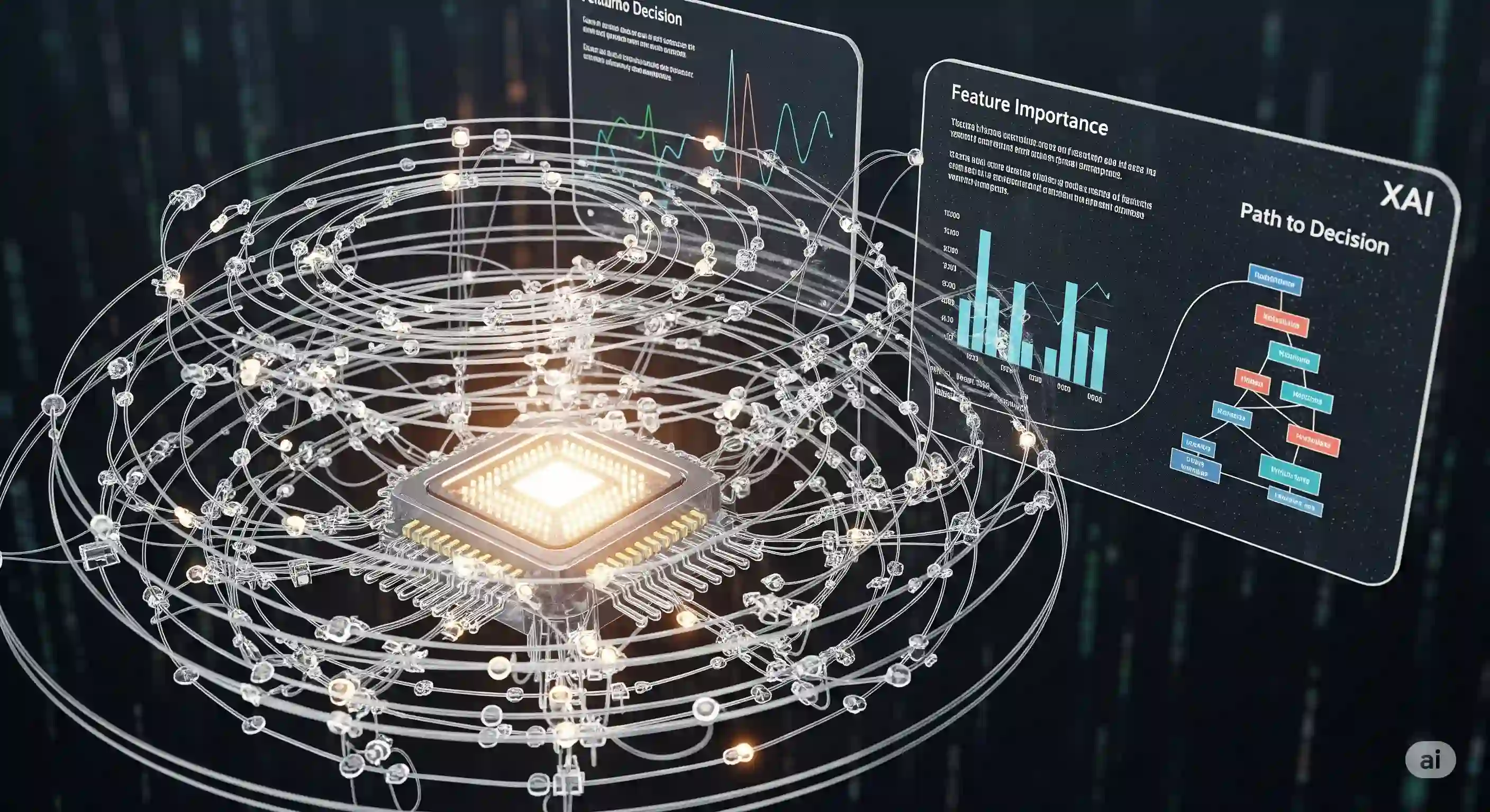 <img src="xai_decision_texture_visualization.webp" alt="XAI의 의사 결정 과정을 초정밀 질감으로 시각화한 사실적인 AI 이미지 입니다">