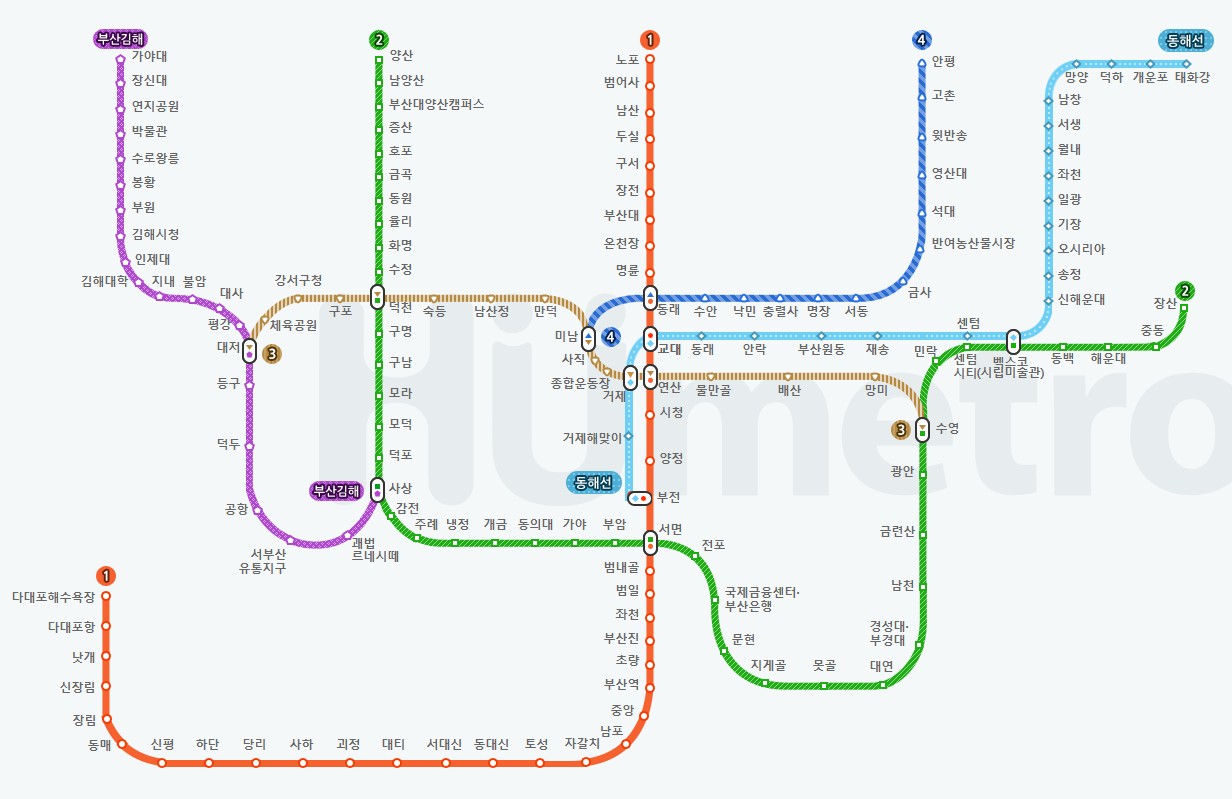 부산 지하철 노선도