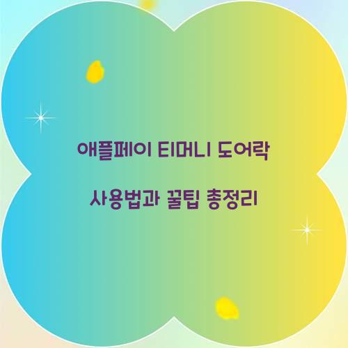 애플페이 티머니 도어락